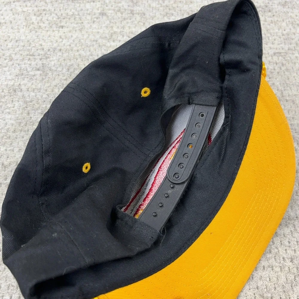 Vintage Snap On Hat Cap Snapback Black Yellow Racing 90s Y2K Tools Rope Trucker